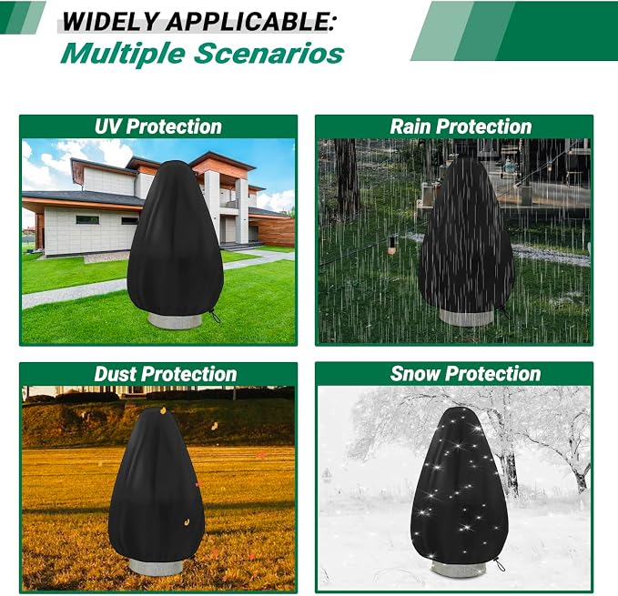 Fountain Cover,Snowproof Outdoor Garden Bird Bath Cover with Drawstring 420D Oxford Protective Waterproof Winter Fountain Covers 36 x 42Inch