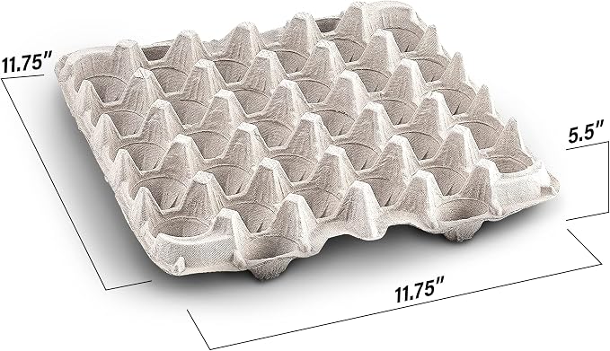 Biodegradable Pulp Fiber Egg Flats - 15 Pieces for Storing up to 30 Large or Small Eggs/Egg Crates That Make a Great Home for Roach Colony by MT Products