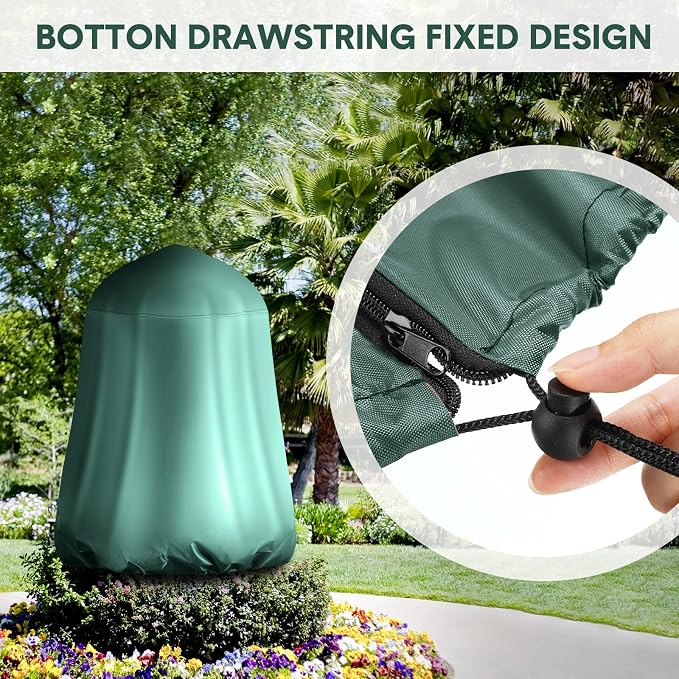 Tatuo Fountain Covers for Winter Waterproof 36"x42" 600d Outdoor Oxford Cloth Garden Fountain Statue Protective Cover with Drawstring for Outdoor Garden Statue(Green)