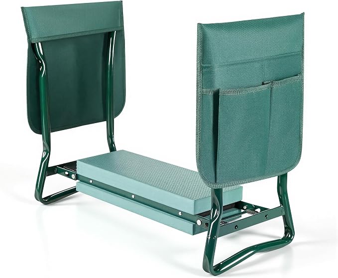 Garden Kneeler and Seat, 2-in-1 Gardening Kneeling Bench, Foldable Heavy Duty Garden Stool with Cushioned Pad, Gardening Gifts for Seniors Women -1PCS