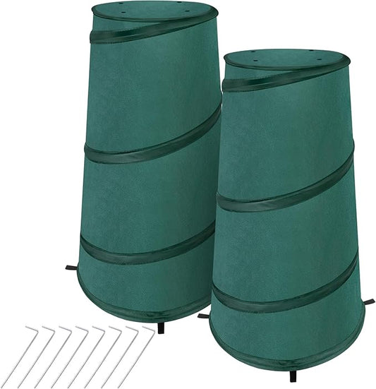 2 Pcs Pop Up Frost Protection Plant Cone, 8" x 13" x 22" Non-woven Winter Plants Freeze Protection Tent, Cold Weather Insulated Plant Protective Cone for Ice Snow Frost Protector Indoor & Outdoor