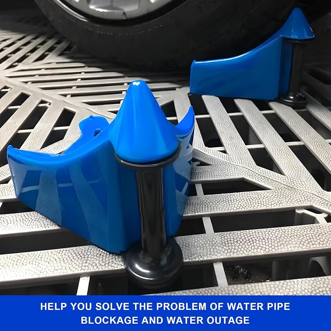 4 PCS Car Hose Guide, Plastic Detailing Tire Hose Roller Preventing Stucking & Snagging Under Tires, Wheel Rolling System Tool Washer Hoses Guide for Car Truck SUV RV ATV (Blue)