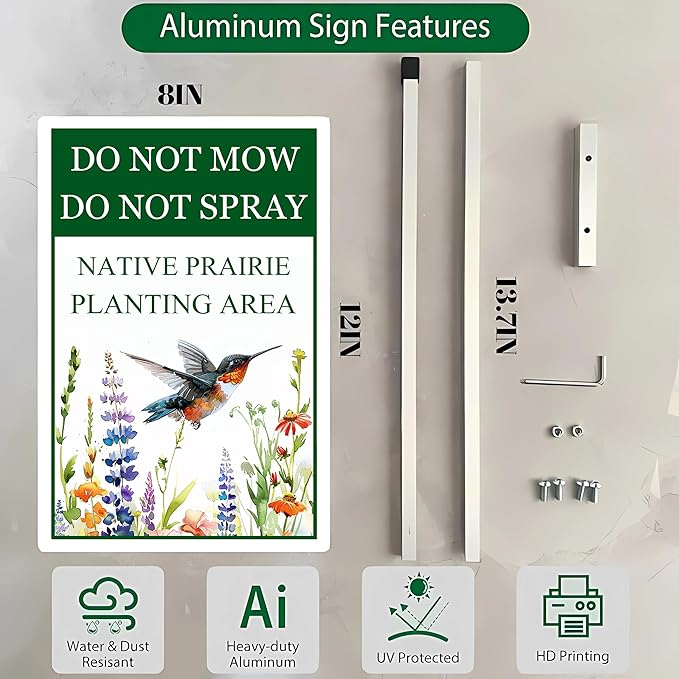 Backyard Wildlife Sanctuary Yard Sign with Stakes Protect Nature Animals Rustproof Aluminum Wildlife Habitat Lawn Sign Stand for Yard Garden Outdoor Decorations