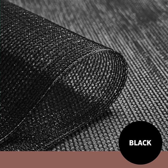 Coolaroo 50% UV Block Garden Shade Cloth for Plants - Tear-Resistant Breathable Shade Fabric for Greenhouses, Seedlings & Early Growth, 6ftx100ft Roll, Black