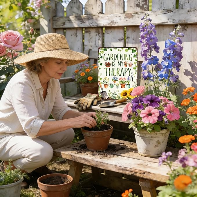 Garden Gifts For Women Vintage Gardening Signs For Outside Greenhouse Yard Backyard Patio Home Farmhouse Metal Garden Decor For Outdoor Funny Wall Art Plant Lovers Gifts For Women Wife Her Mom Grandma
