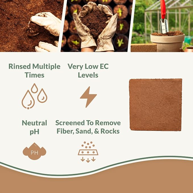 Coco Bliss (10lbs) + Char Bliss (8 Qts) - Coco Coir Brick & Organic Biochar for Plants - Organic Coco Coir for Plants - Biochar Soil Amendment - Charcoal for Plants - Garden Soil & Potting Soil Mix