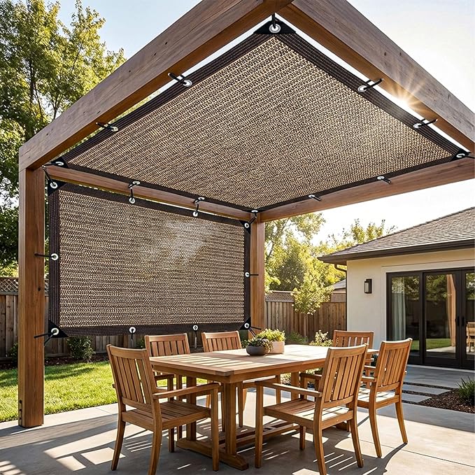 Shade Cloth,80% Sunblock Net with Metal Grommets and Reinforced Edges,Garden Sun Shade Netting,Used in Courtyards,Balconies,Carports,Greenhouse, Plants Growing,Chicken Coop Patios etc.30x30FT