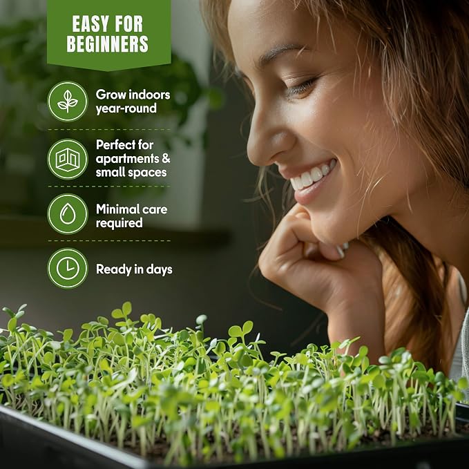 SproutMe Microgreens & Sprouting Seeds Variety Pack – 10 Varieties for Indoor & Outdoor Growing, Non-GMO Heirloom – Arugula, Beet, Basil, Broccoli, Cabbage, Kale, Mustard, Pea, Radish, Spinach