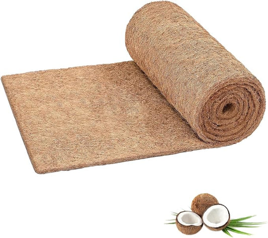 16x80 Inch Natural Coco Liner Roll Coconut Coir Liner for Planters, Coconut Fiber Mat, Flower Basket Garden Decor, No-Slip Ice and Snow Carpet Mats Reptile Animal Pet Pad Liner