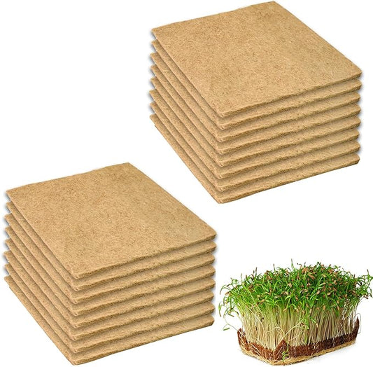 16 PCS Microgreen Mats, 10" X 10" Plant Grow Mat Hydroponic Grow Pads Microgreens Sprouting Mats Microgreens Kit for 1020 Germination Trays Wheatgrass Sprouts