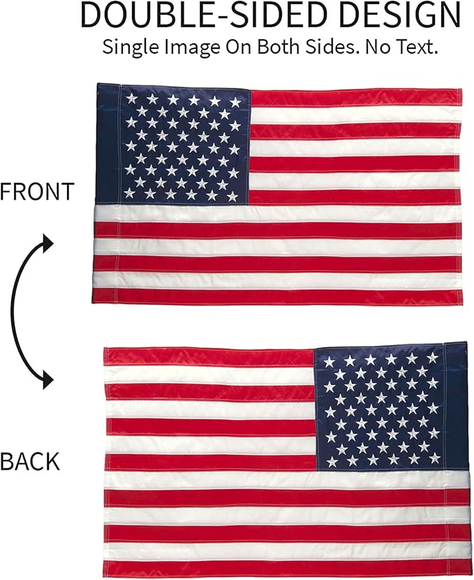Evergreen Flag American Flag 3x5 Estate Size | Heavy Duty Outdoor Premium 310D | Embroidered Stars and Stripes and Quadruple Stitched Edge | USA Residential or Commercial