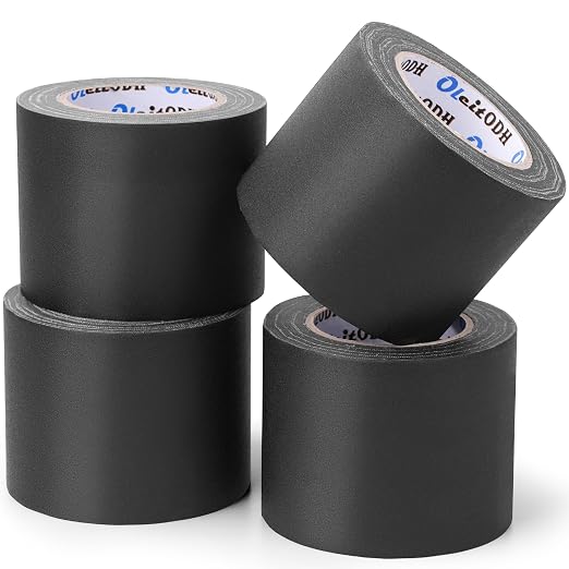 New Upgrade Gaffer Tape Bulk 4 Pack, 11 Mil Industrial Grade Gaffer Tape, 4’’ x 30 Yards, Strong Adhesion, Easily Remove No Residue, Professional Matte Finish No Reflection, Black Cloth Tape for Stage