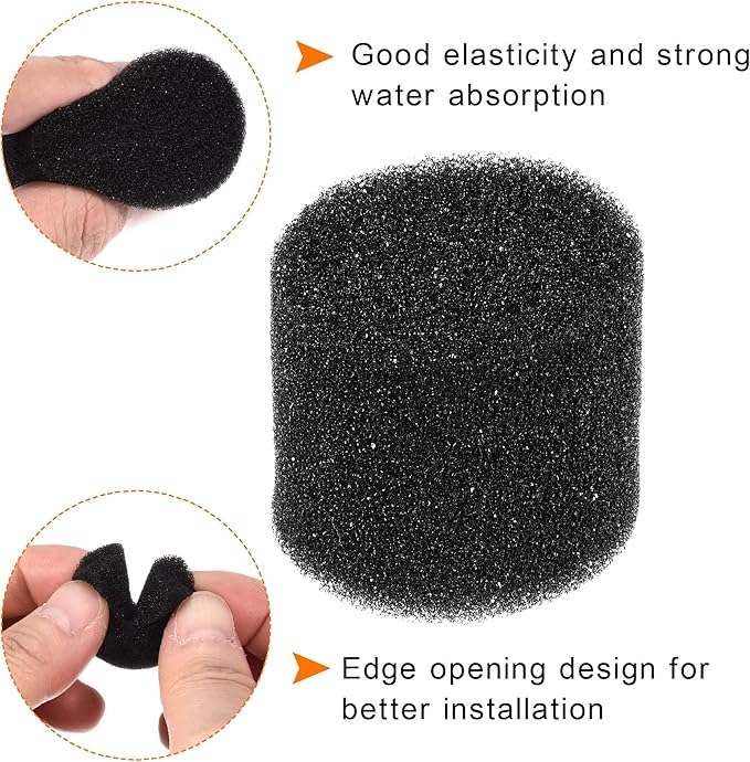 MECCANIXITY 100pcs Hydroponic Sponges, 1.26" Growing Media Cylindrical Sponges for Home Vegetable Flower Planting, Black