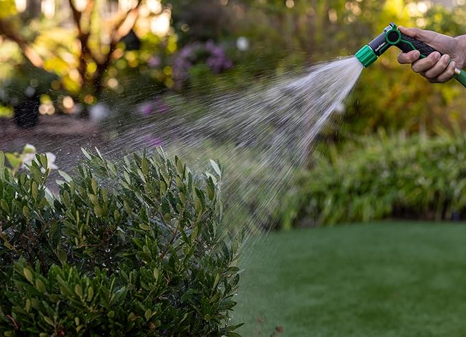 Rain Bird TCNZLADJ Garden Hose Nozzle, Thumb Control, Carbon Fiber Texture, Adjustable Spray Patterns