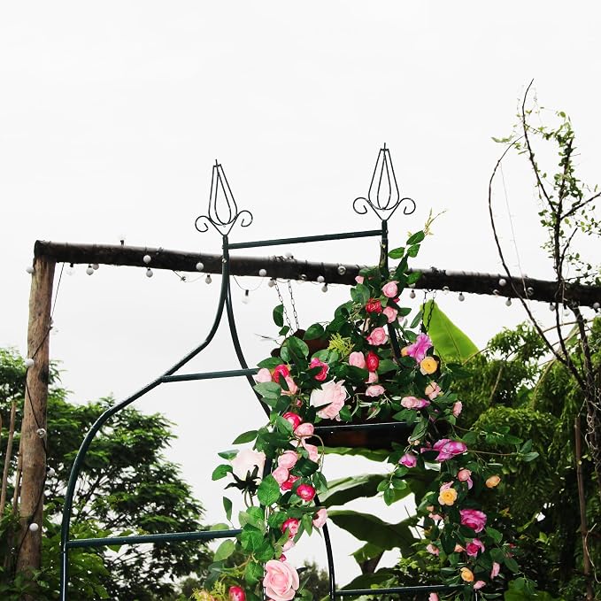 Thorise 8.3 Ft H x 4.6 Ft W Metal Pergola Arbor for Various Climbing Plant Wedding Garden Arch Bridal Party Decoration Wide Arbor