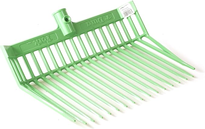 Little Giant® DuraFork Pitch Fork Replacement Head | Durable Polycarbonate Stable Fork Head with Angled Tines | Manure Fork | Made in USA (Pack of 1, Lime Green)