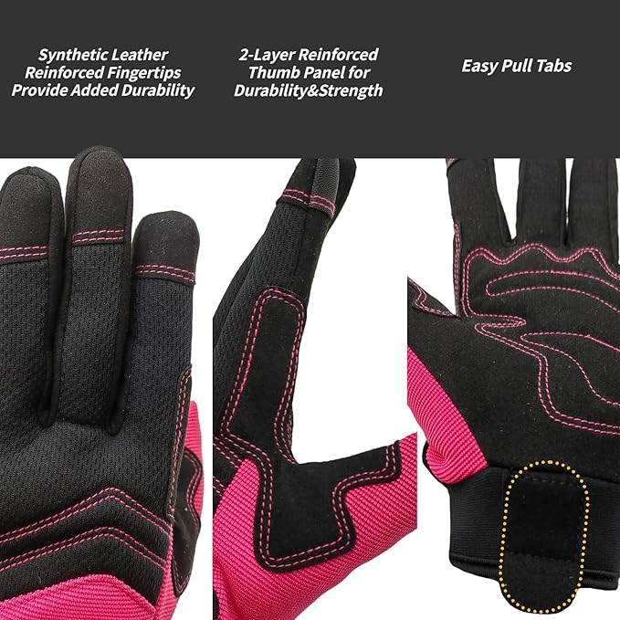 Gardening Gloves,Women Yard Work Garden Glove,Gifts | Thorn Proof,Puncture Resistant,Touchscreen,Gift,Leather,Spandex