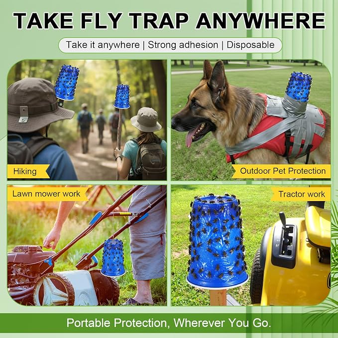 Qualirey 8 oz Tangle Trap Sticky Coating with Brush and 12 Plastic Trap Cups, DIY Insect Adhesive Barrier Coating for Lanternflies & Deerflies, Outdoor Guard for Trees, Plants, Gardens & Orchards