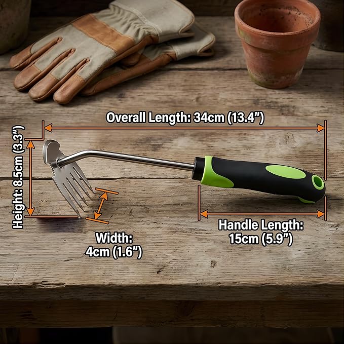 Moorrlii Weed Remover Tool, Hand Weeder Puller Tool, Portable Garden Weeder Tool for Vegetable Gardening Backyard Farm Planting & Uprooting Weeding Tool (Rubber Handle)
