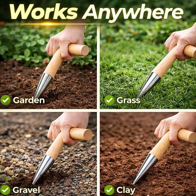 Plant Hole Digger, Handheld Dibbler, Hole Digger for Plants, Seed Planter Garden Tool, Dibber for Easy Planting (1 PC)