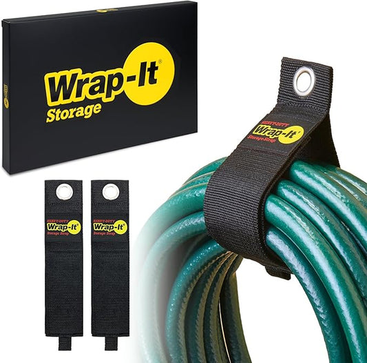 Heavy-Duty Wrap-It Storage Straps, 22" (2 Pack) - Hook and Loop Organizer Hanger for Extension Cords, Cables, Hoses, Rope and More for Garage, Home, Shop, Boat and RV Organization