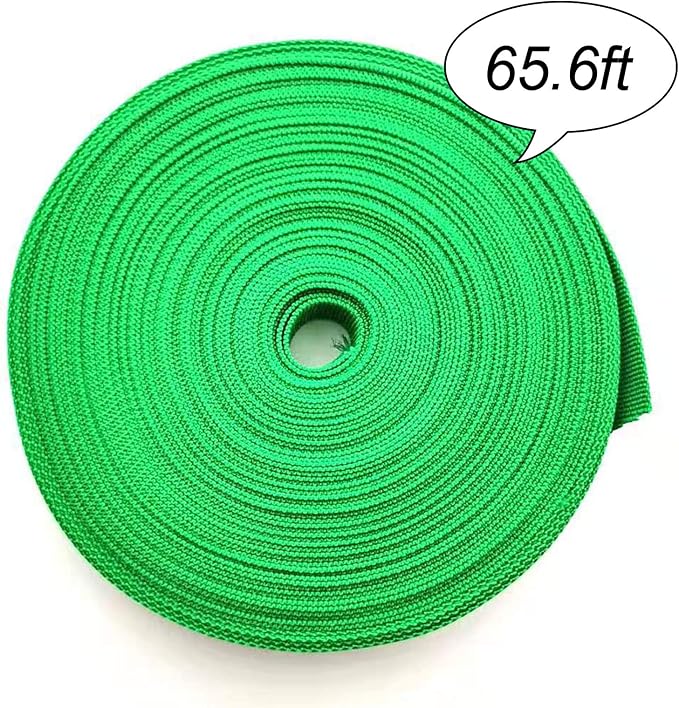 1 Roll 65.6 Feet Tree Tie for Plant Support Garden Strap 1 Inch Width Staking and Guying Material 1,800 Lbs Strength (Bright Green)
