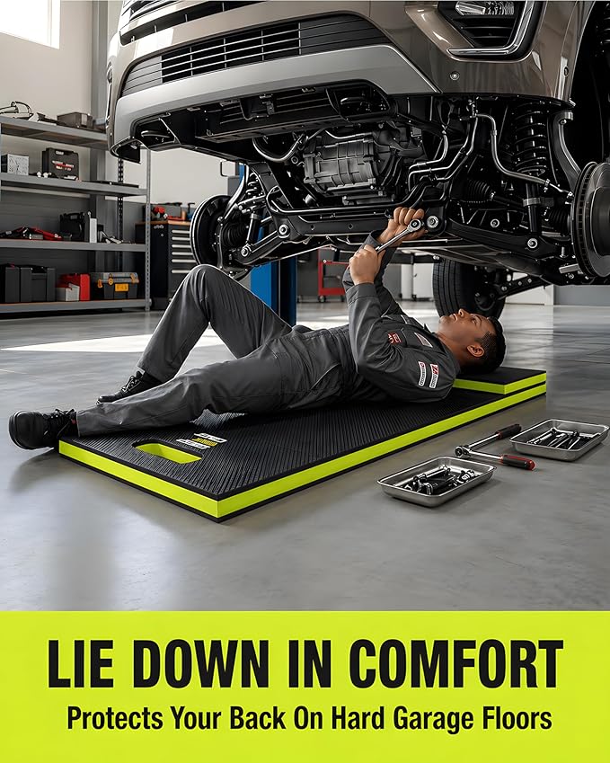 Foldable EVA Utility Mat with Handle, Heavy Duty Mechanic Mat for Kneeling, Workouts, Garages, Gardening, Camping, Picnics, Outdoor Adventures and Home Gyms, Green