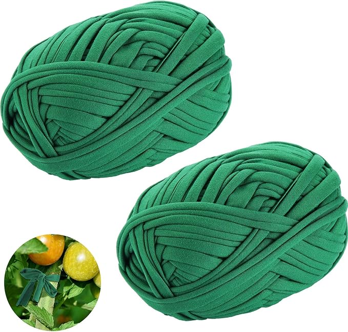 BBTO Garden Twine Soft Plant Tie Green Garden String Tree Tie Stretchy Gardening Tape Plant Support for Home Tying Climbing Plants Veggies Flower Supplies Craft 98 Feet/roll(2 Rolls)