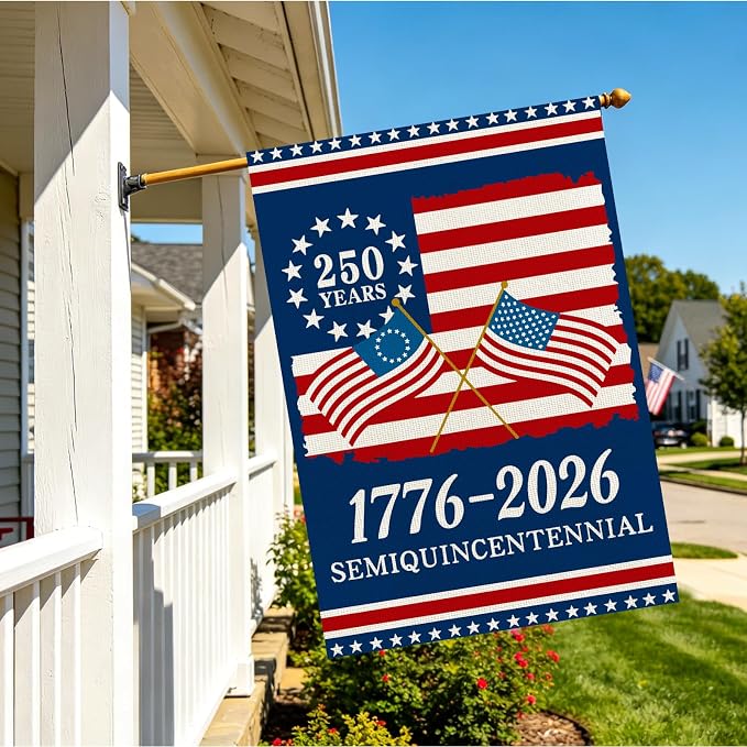 250 Anniversary Usa Garden Flags for Outside, 250 Anniversary USA Flag 1776-2026 Commemorative Patriotic Yard Sign Outdoor Stars & Stripes Design Banner 4th of July Decorations Double Sided Waterproof 250 Year American Flag 28x40 Inch