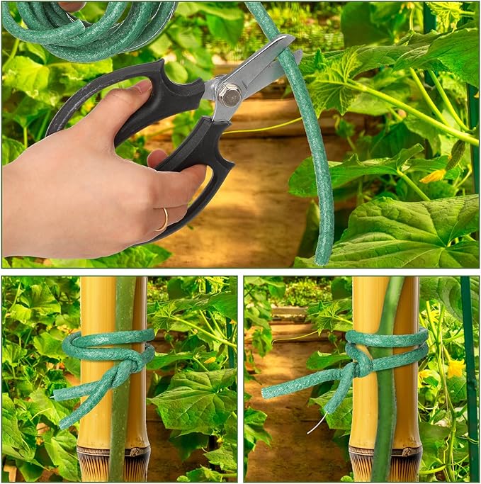 Frienda 76 ft Soft Plants Ties Flexible Foam Garden Ties 1cm Garden Twist Wire Reusable Cut to Size for Climbing Plants Vines Tomatoes Home Office Tying Veggies Flower Supplies Craft, Green