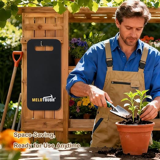 MELOTOUGH Garden Kneeling Pad, 1" Thick Soft NBR Foam Kneeling Pads for Gardening, Cleaning, Work - Lightweight & Comfortable, 15.75"x7.2" (Black)