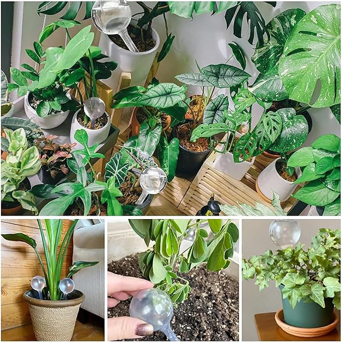 10PCS Transparent PVC Plant Watering Ball 13x5cm Flower Watering Bulb Suitable for Potted Plants Hanging Baskets Office