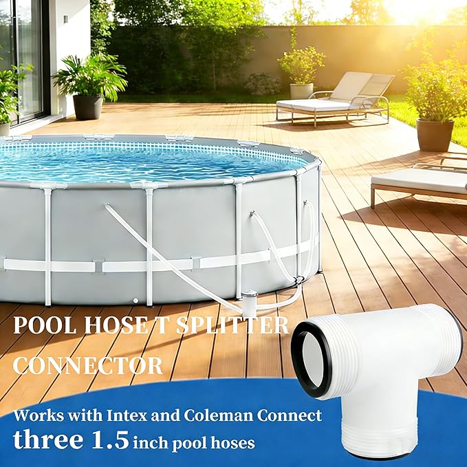 1.5" Pool Pump Hose for Intex Sand Filter Pumps & Saltwater Systems 29060E Pool Filter Hose for Intex & Coleman Above Ground Pools Parts 59" Long replacement hoses with 4 Washers, 2 Pack (5)