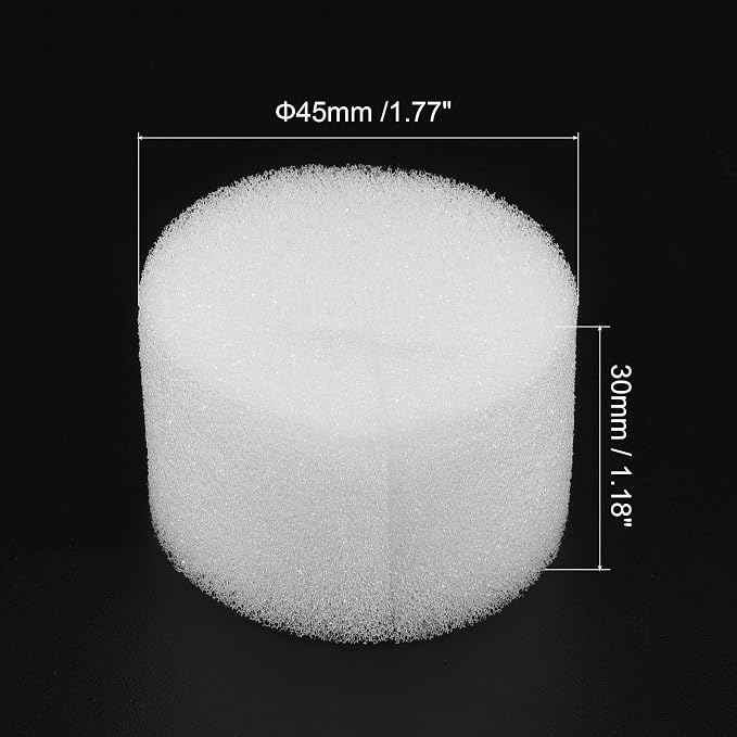 MECCANIXITY 100pcs Hydroponic Sponges, 1.77" Growing Media Cylindrical Sponges for Home Vegetable Flower Planting, White