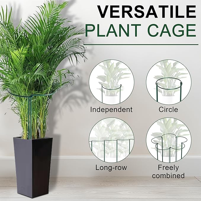 6 Pack Peony Cages and Supports, 14" (W) x 32"(H) Plant Support, Rust-Proof Metal Plant Support Stakes for Outdoor&Indoor Plants