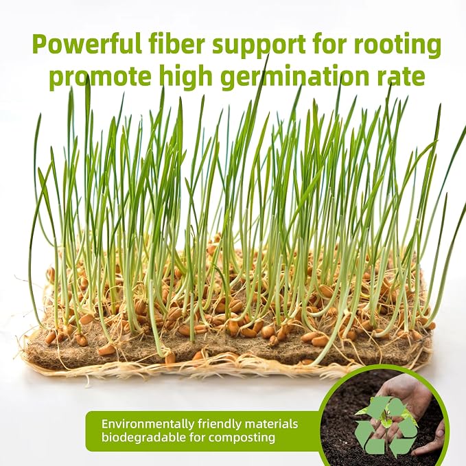 U0U 10PCS Jute Microgreens Grow Mats, Hemp Grow Mats for Microgreens, Microgreens Growing Trays,Hydroponic Growing Kits for Microgreens Wheatgrass and Sprouts Organic Production (10, 10"x 10")