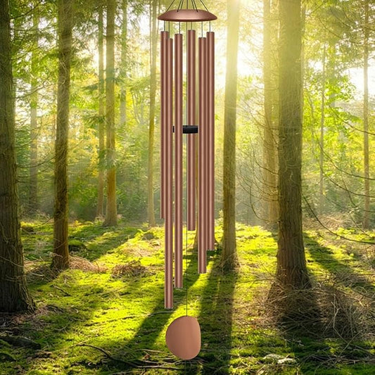 66" Extra Large Wind Chimes for Outside Deep Tone,6 Thick and Bold Aluminum Tubes Tuned Relaxing Melody Wind Chime,Big Wind Chimes for Garden Patio Decor,Great Gift Idea for Mother's Day(Coffee Brown)