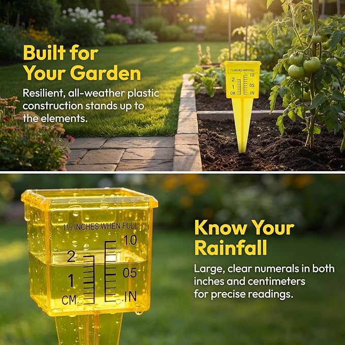 Gadpiparty 4pcs Large Rain Gauge Outdoor, Rain Gauges Outdoors, Accurate Rainfall Measuring Device for Garden Lawn Yard Sprinkler