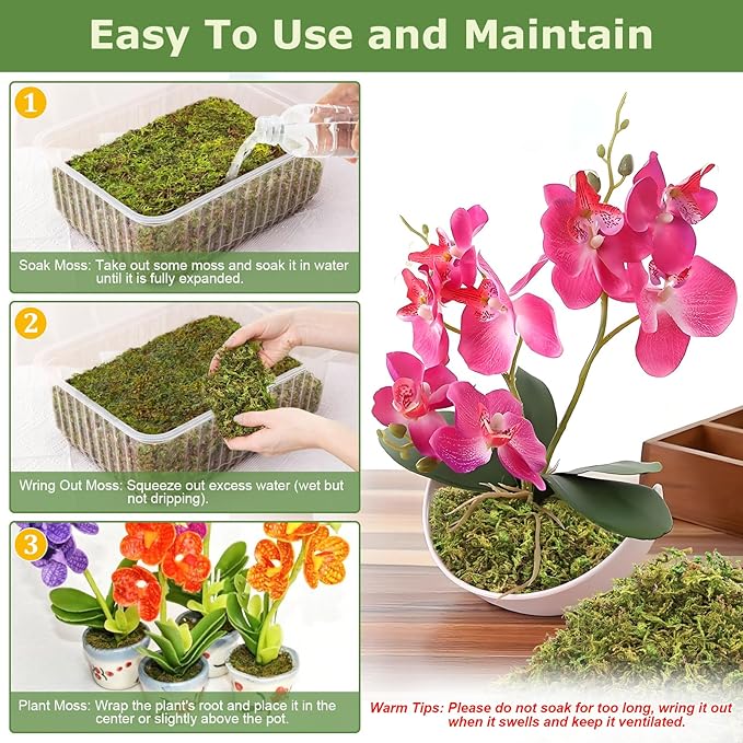 Legigo 2.6LBS Sphagnum Moss for Plants, 50QT Natural Orchid Moss Potting Mix Dried, Green Forest Plant Moss for Orchid Repotting Carnivorous Succulents Indoor Potted Plants Gardening and Reptiles