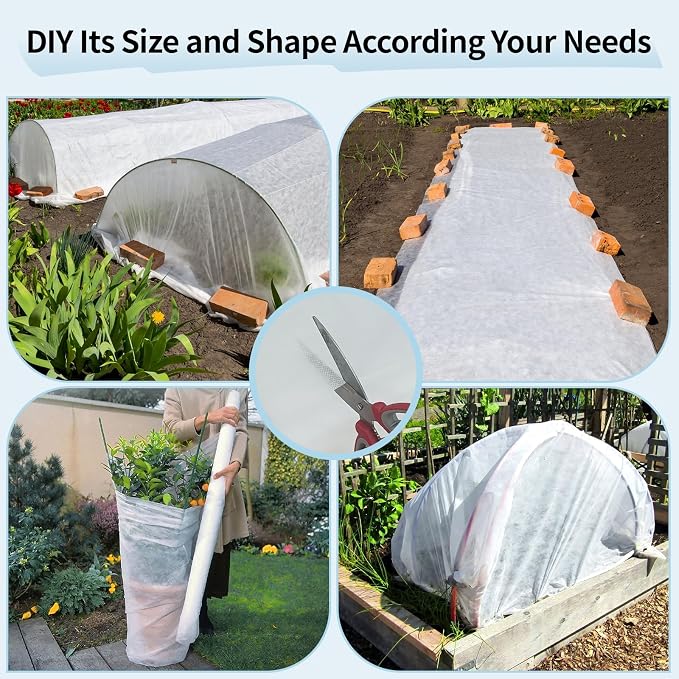 Insoma 1.1oz/yd Plant Covers Freeze Protection,6.9 X 16.8 FT Floating Row Cover for Garden, Frost Plant Blanket for Winter Frost/Sun Pest Protection