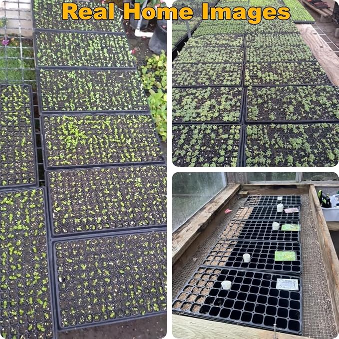 RooTrimmer 50-Pack 72 Cell Seedling Trays, Heavy-Duty Deep Plug Trays for 1020 Flats, Reusable Seed Starter Trays for Germination & Seed Starting (21.25"×11", 2.36" Height)