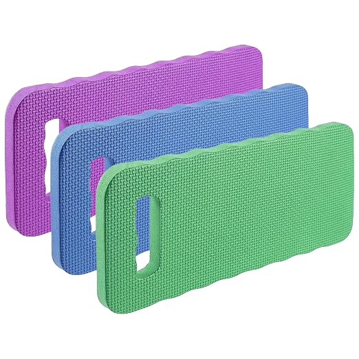 Black Duck Brand Large Kneeling Pads 15" x 7" for Gardening, Cleaning & Repairs – 3 Pack – Waterproof, Lightweight & Durable for Indoor & Outdoor Use