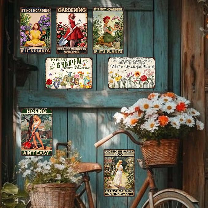 Garden Sign For Outside Gardening Decor Outdoor Metal Tin Signs Vintage Gifts For Gardeners Woman Plant Yard Sign Spring Wall Art To Plant A Garden Is To Believe In Tomorrow Signs 8x12 Inch