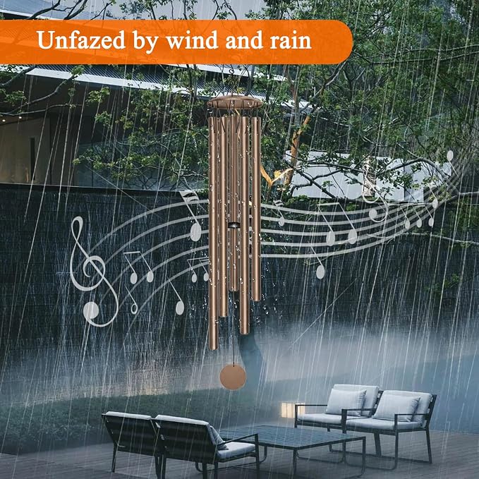 65" Extra Large Wind Chimes for Outside Deep Tone,Big WindChimes for Outdoor Porch Garden Patio Balcony Decor, Deep Tone Wind Chimes (Pink)