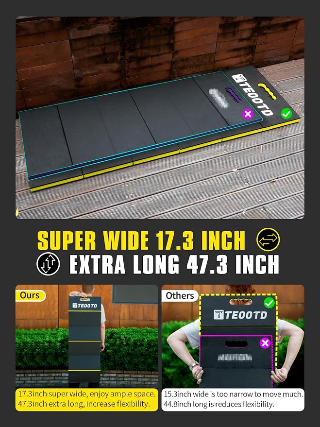 1.2" Extra Thick Foldable Mechanic Kneeling Pad with Handle & Storage Belt, 5 Fold Multi-Use Comfortable EVA Foam Cushion Mat for Workshop,Repairing,Gardening,Yardwork,Camping,Fitness,47.3x17.3x1.2"