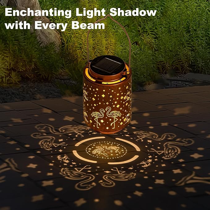 Flamingo Solar Lanterns, Mothers Day Gifts for Mom Grandma Women, Flamingo Gifts for Women, Outdoor Waterproof Hanging Garden Decor Light for Patio Yard Pool