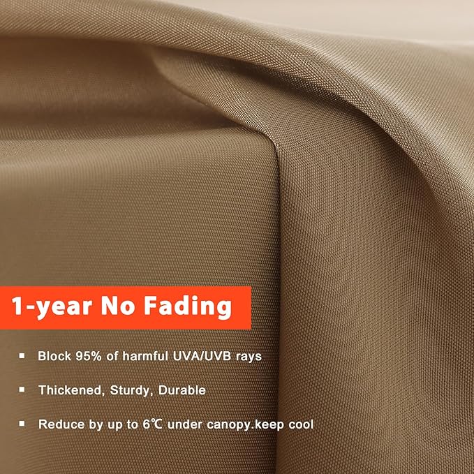 ABCCANOPY 10ft Outdoor Umbrella Replacement Top Suit 8 Ribs (Khaki)