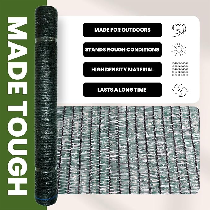 [WindscreenSupplyCo] 40% 6' x 100 FT Eyelets Shade Cloth Roll Sunblock Shade UV Resistant Net for Garden Greenhouse Flower Plant Patio Kennel, Green - PS6140GRNX1