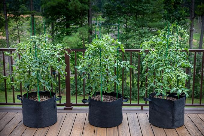 Gardzen 10 Gallon Grow Bags with Waterproof Liner, 500G Thick Nonwoven Fabric Pots, Cuts Watering by 50% in Hot Dry Climates, for Patio Balcony Use (6-Pack)