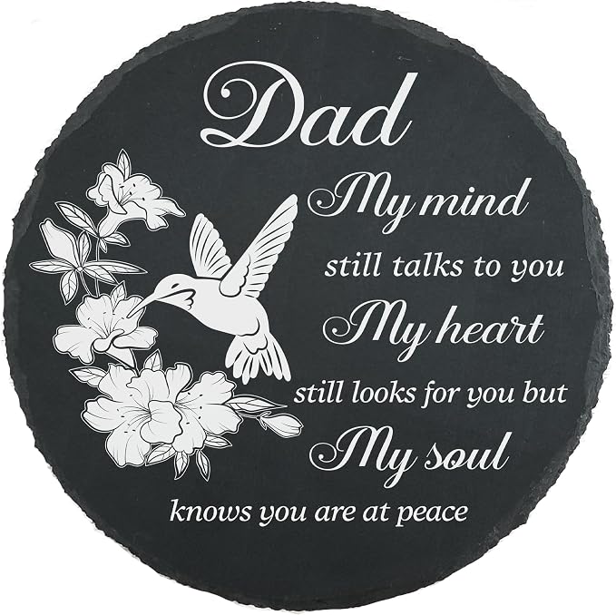 Dad Memorial Stone Memorial Gifts for Loss of Dad, Loss of Father Sympathy Gifts in Memory of Dad Grave Garden Stepping Slate Stones